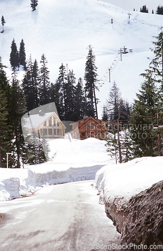 Image of Winter ski houses.