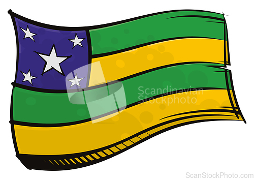 Image of Painted Sergipe flag waving in wind