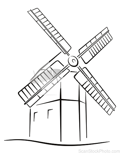 Image of Classic windmill in the sketch