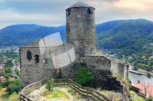 Image of Old castle Strekov in Czech mountains