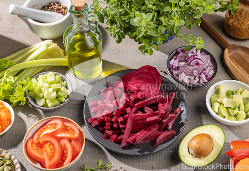 Image of various fresh raw vegetables