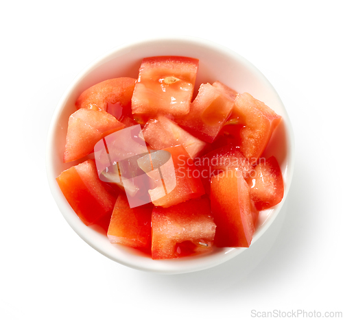 Image of fresh raw chopped tomato