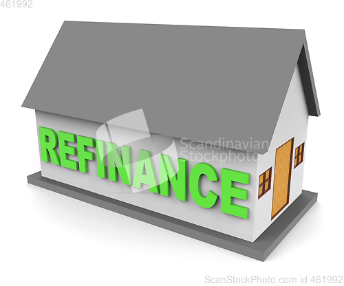 Image of House Refinance Shows Equity Mortgage 3d Rendering