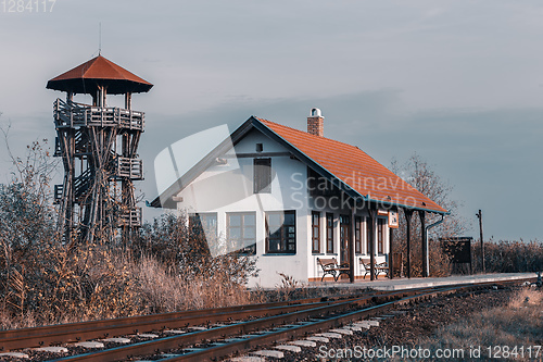 Image of birding tower in Hortobagy, Hungary