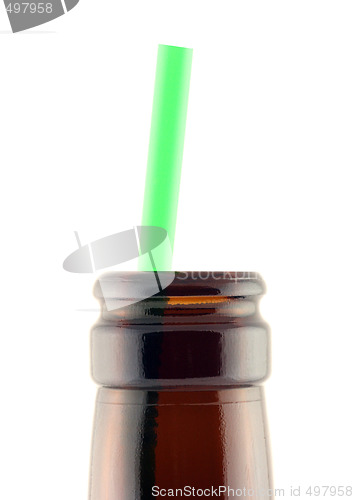 Image of Bottle neck with straw