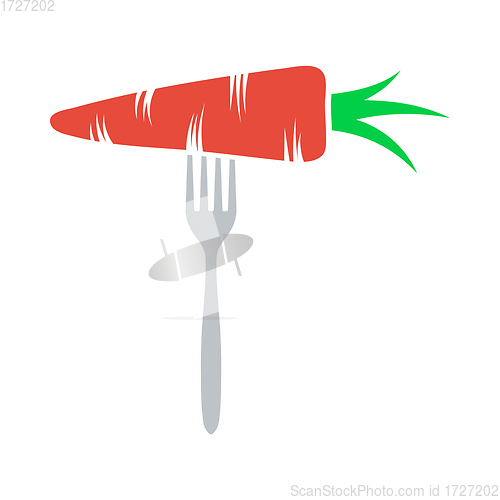 Image of Icon Of Diet Carrot On Fork