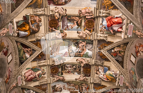 Image of interiors and details of the Sistine Chapel, Vatican city