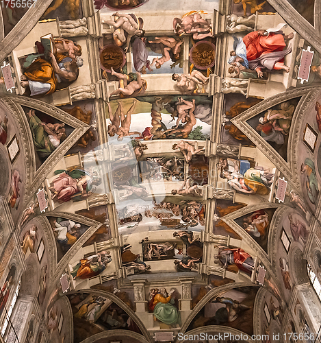 Image of interiors and details of the Sistine Chapel, Vatican city