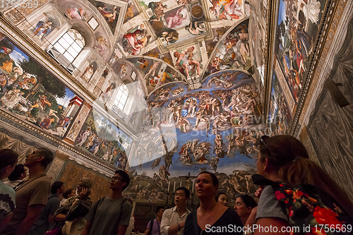 Image of interiors and details of the Sistine Chapel, Vatican city