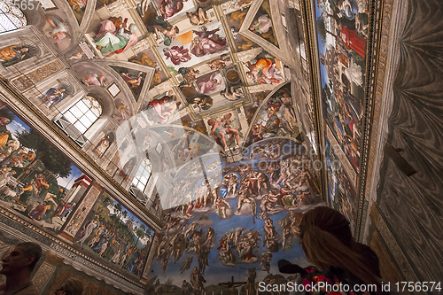 Image of interiors and details of the Sistine Chapel, Vatican city