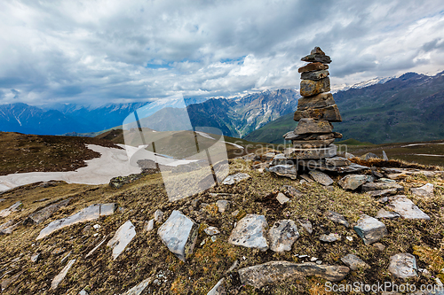 Image of Stone cairn in Himalayas