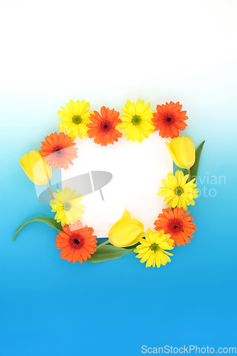 Image of Abstract Spring and Easter Flower Background Frame