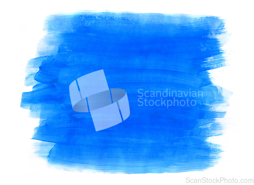 Image of Bright blue paint texture on white background for design