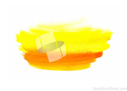 Image of Bright yellow and orange abstract watercolor shape