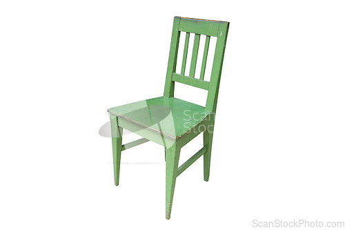 Image of old green wooden chair