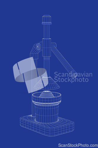 Image of 3D model of citrus hand press
