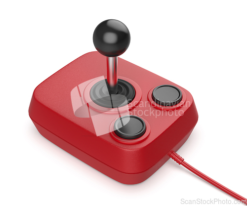 Image of Red vintage computer joystick