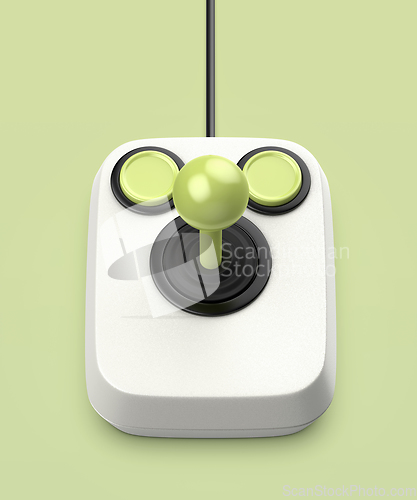 Image of White retro computer joystick