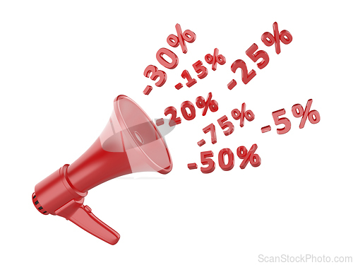 Image of Announcing discounts with megaphone