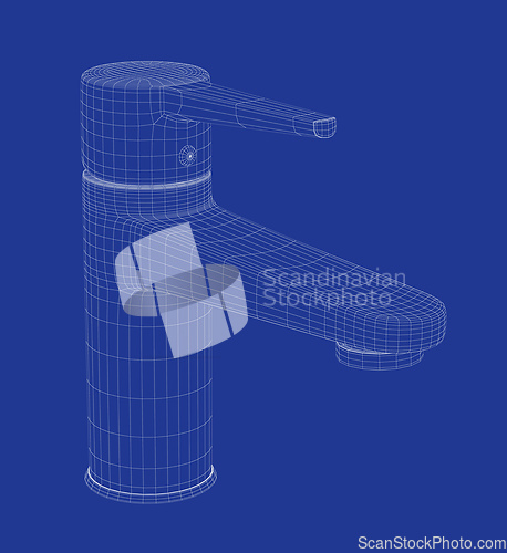 Image of 3D model of bathroom faucet