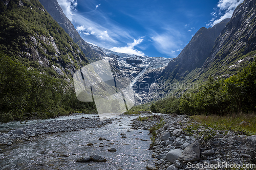 Image of Beautiful Nature Norway natural landscape. Glacier Kjenndalsbree