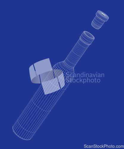 Image of 3D model of tall bottle
