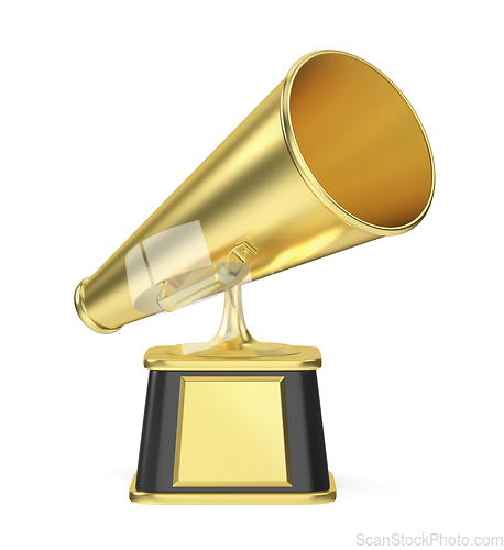 Image of Retro megaphone gold trophy