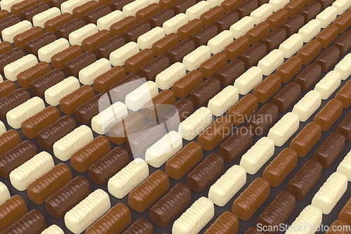 Image of Dark, milk and white chocolate pralines