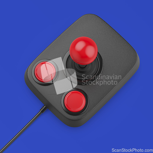 Image of Retro computer joystick with two buttons