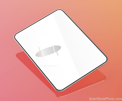 Image of Tablet on shiny colorful background
