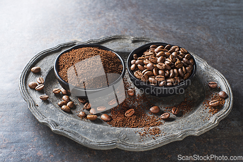 Image of Coffee beans ground