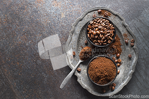 Image of Coffee beans ground