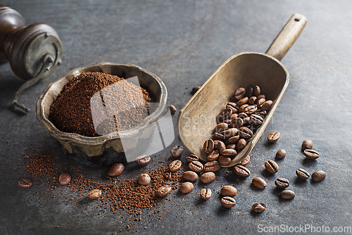 Image of Coffee beans ground