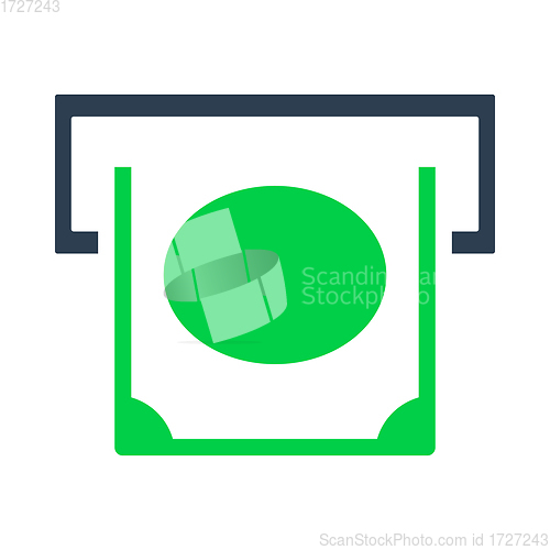 Image of Banknote Sliding From Atm Slot Icon
