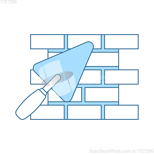 Image of Icon Of Brick Wall With Trowel