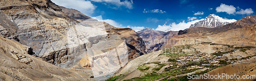 Image of Panorama of Spiti valley and Kibber village