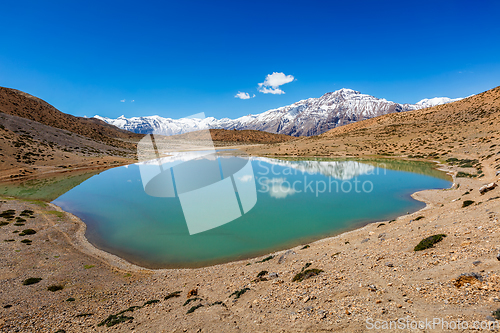 Image of Dhankar lake in Himalayas