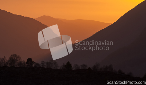 Image of sunset in the mountains