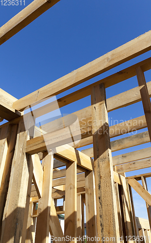 Image of construction of a new frame house