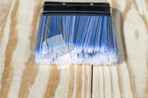 Image of blue construction brush