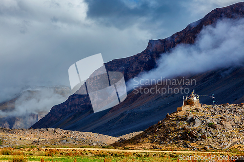 Image of Small gompa in Spiti Valley in Himalayas