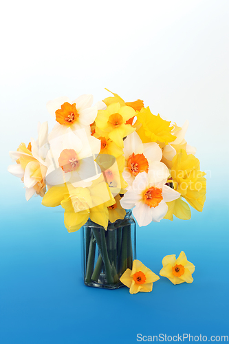 Image of Spring Daffodil and Narcissus Flower Arrangement