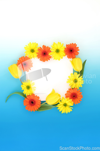 Image of Abstract Spring and Easter Flower Background Frame