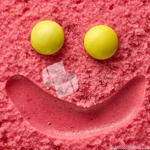 Image of funny smiling ice cream face