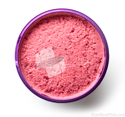 Image of cup of raspberry sorbet