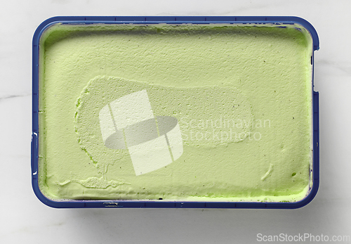 Image of box of pistachio ice cream