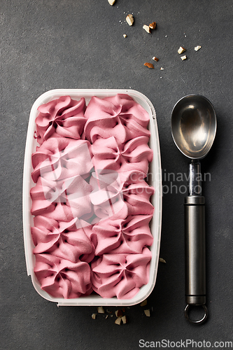 Image of box of pink ice cream