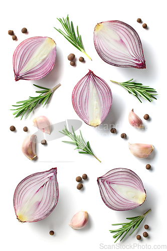 Image of red onions and spices