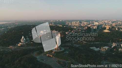 Image of Mother Motherland monument in Kiev. Historical sights of Ukraine.