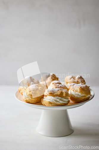 Image of plate of cream puffs